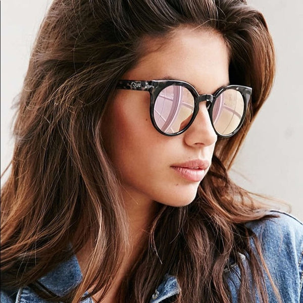 Ochelari de soare, Quay Australia, Kosha, cat-eye cu lentile roz, negru transparent, 00689