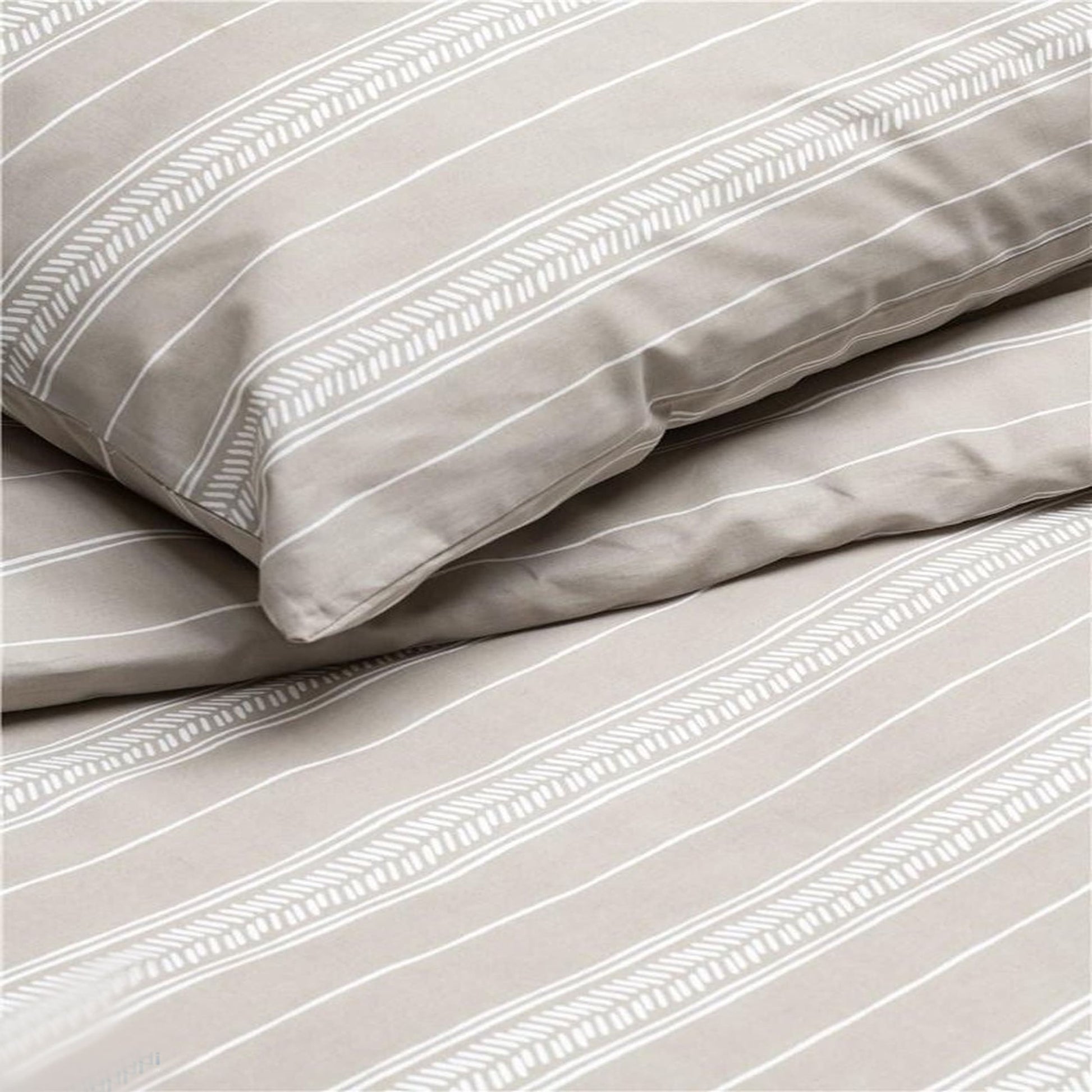 Lenjerie de pat pentru 1 persoana, Walra Head over Lines, Maro deschis, 155 x 220 cm, 7055