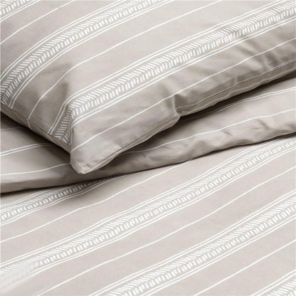 Lenjerie de pat pentru 1 persoana, Walra Head over Lines, Maro deschis, 155 x 220 cm, 7055