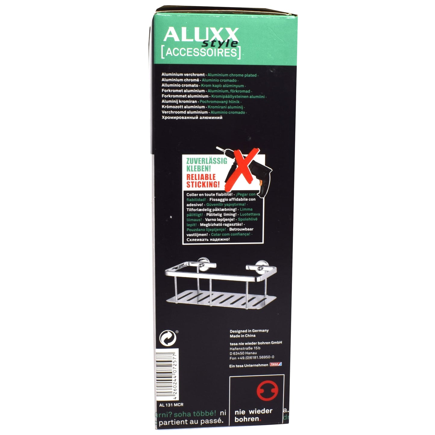 Etajera pentru baie, aluminiu cromat, GermagTrend, fara kit montaj 25 x 9.2 x 12.5 cm, 72577