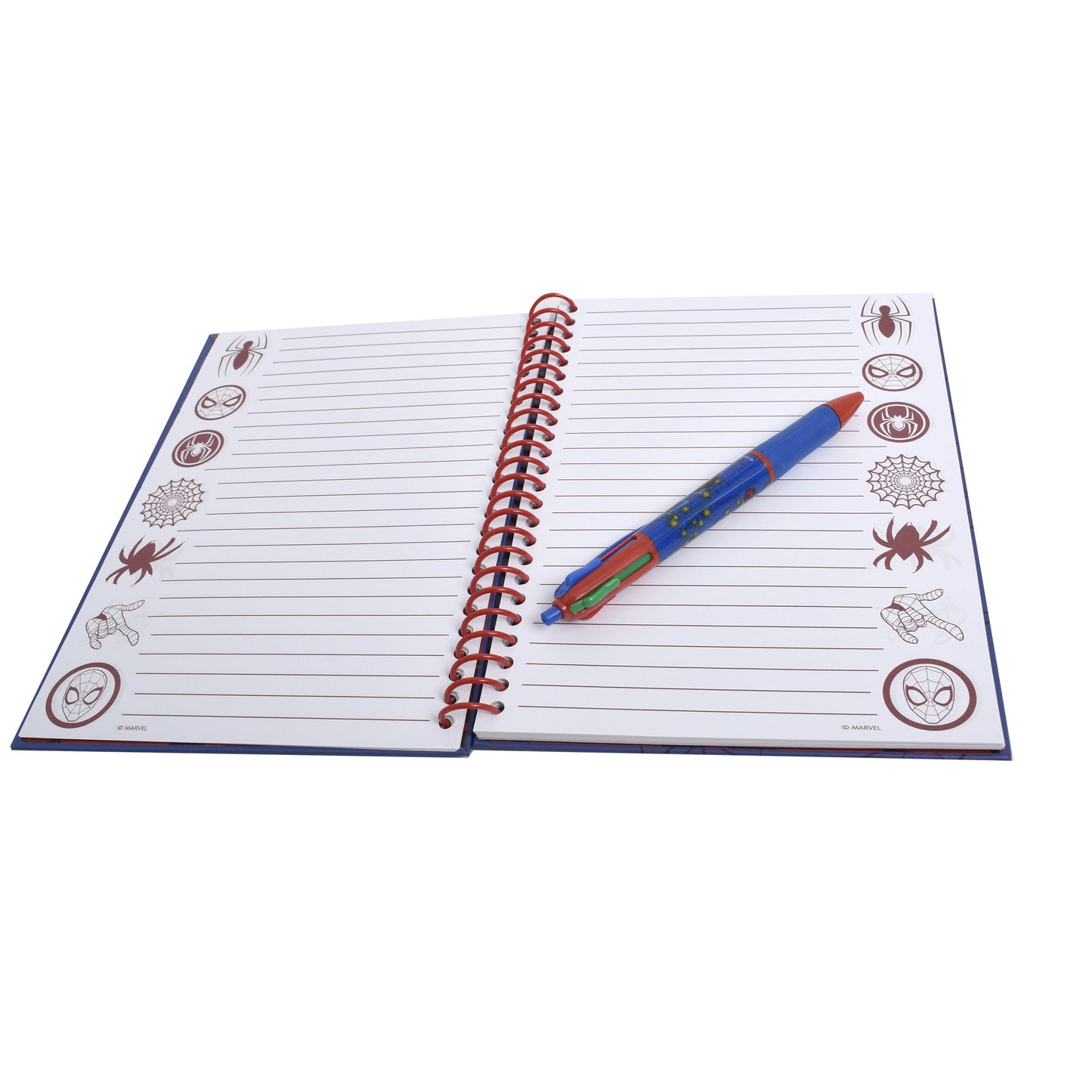 Set caiet cu pix cu 4 culori SpiderMan, 28 x 23 x 5 cm, 59443