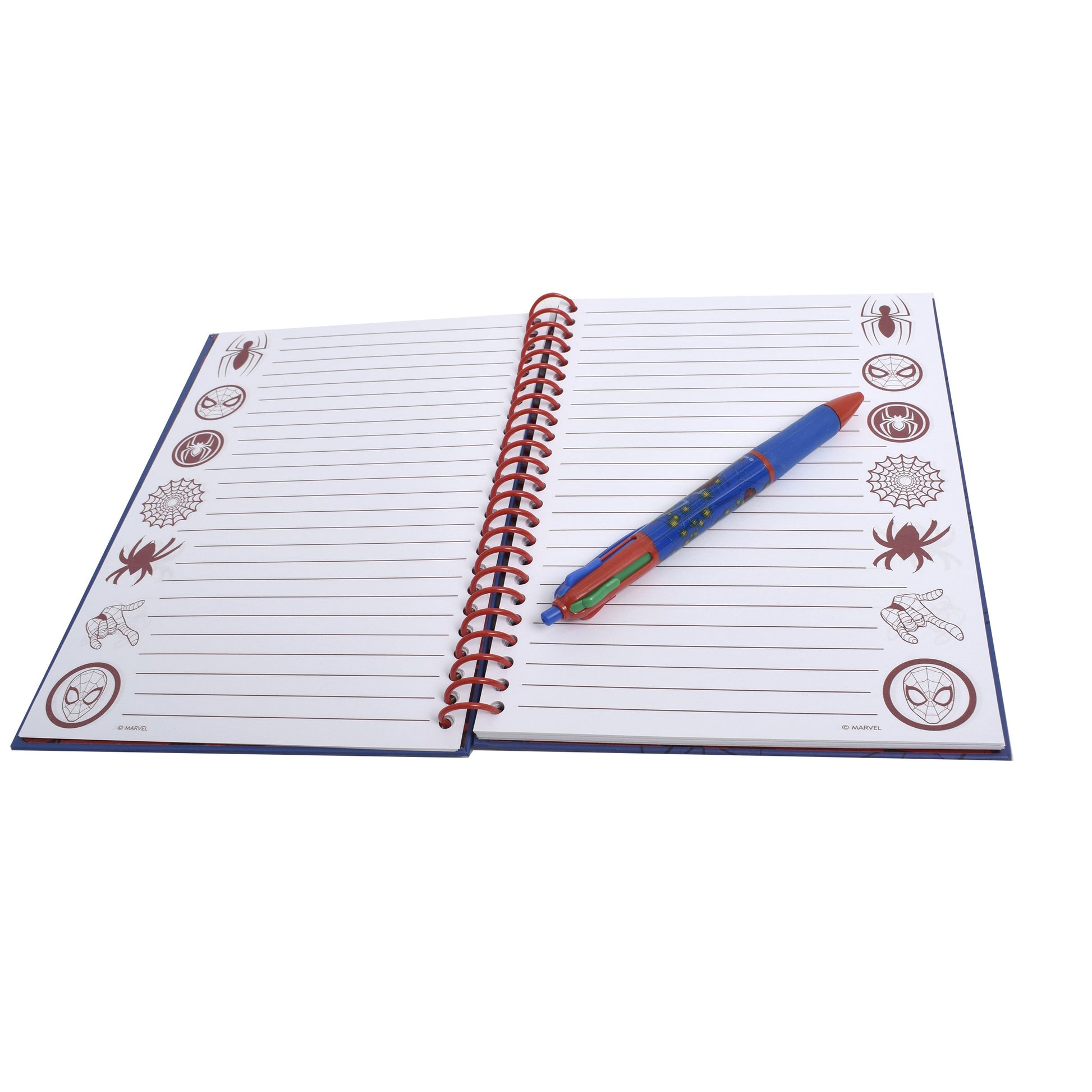 Set caiet cu pix cu 4 culori SpiderMan, 28 x 23 x 5 cm, 59443