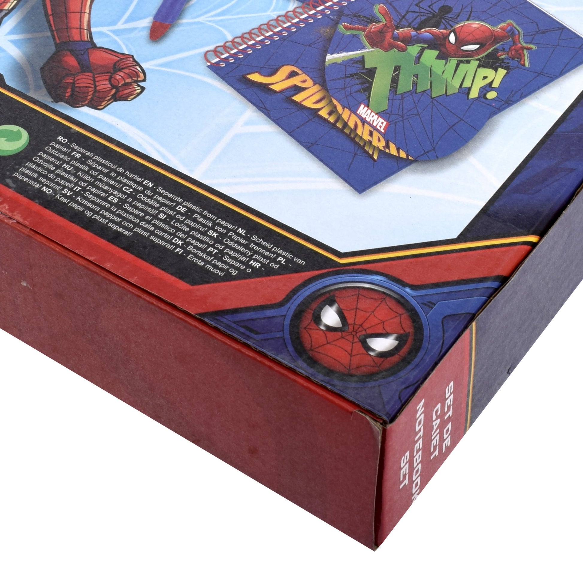 Set caiet cu pix cu 4 culori SpiderMan, 28 x 23 x 5 cm, 59443
