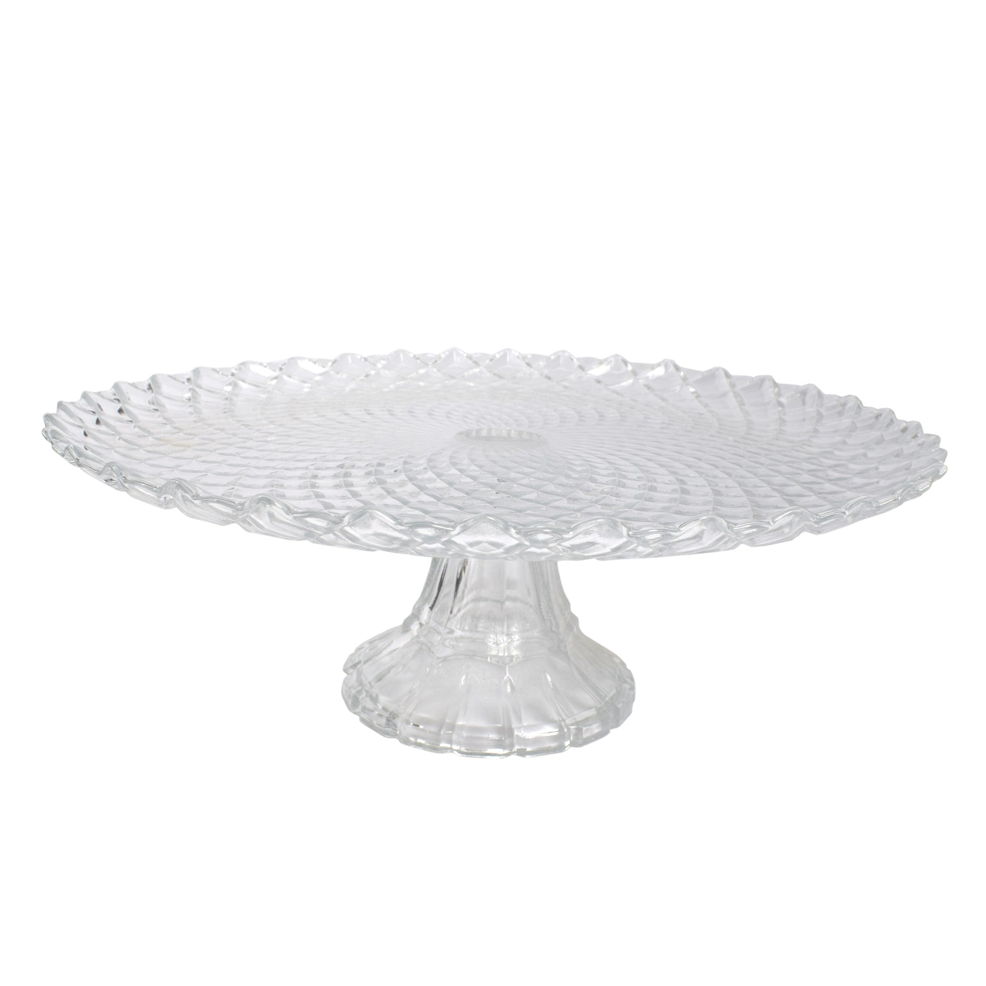 Platou servire cu picior, Urban living , pentru fructe/prajituri/branzeturi, d 27 cm, h 10 cm, sticla, 92384