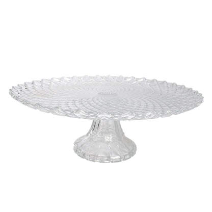 Platou servire cu picior, Urban living , pentru fructe/prajituri/branzeturi, d 27 cm, h 10 cm, sticla, 92384