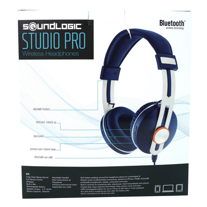 Casti audio wireless over-ear SoundLogic Studio Pro, Bluetooth, Bass puternic, Microfon, albastru, 00460