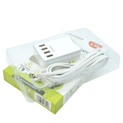 Incarcator USB cu 4 Porturi Quick Charge, maxim 6.2A,cu Multiple Protectii, Alb