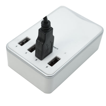Incarcator USB cu 4 Porturi Quick Charge, maxim 6.2A,cu Multiple Protectii, Alb