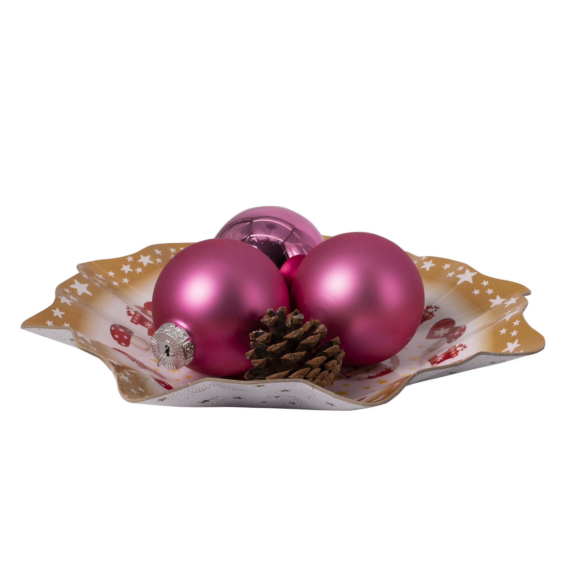 Set 3 farfurii decorative de craciun, pentru fructe si gustar, diametru 30 cm, 807759