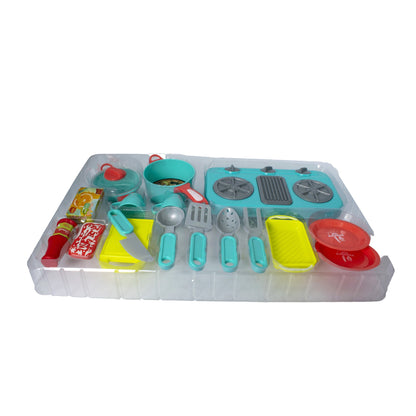 Set de joaca bucatarie, pentru copii, cu 18 piese si condimente, 807442