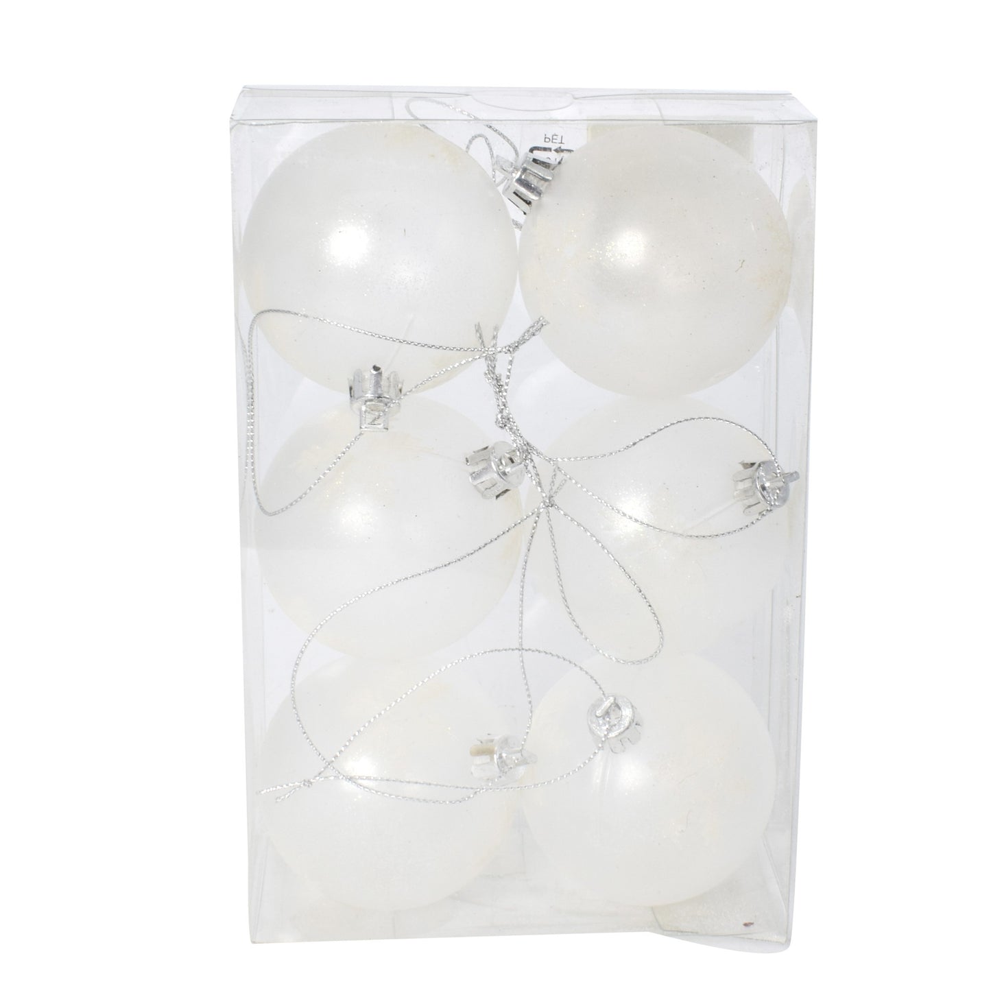 Set 6 globuri decoratiune Craciun, glob suflat din gura, pictate fulgi de nea, diametru 6 cm, 807735