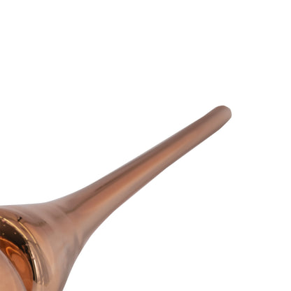 Varf de brad din sticla, culoare caramiziu, 27 cm, suflat din gura, 807806