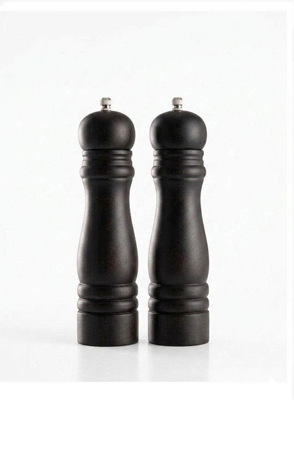 Set 2 rasnite pentru sare si piper Conzept, 20 cm, design ergonomic, negru mat