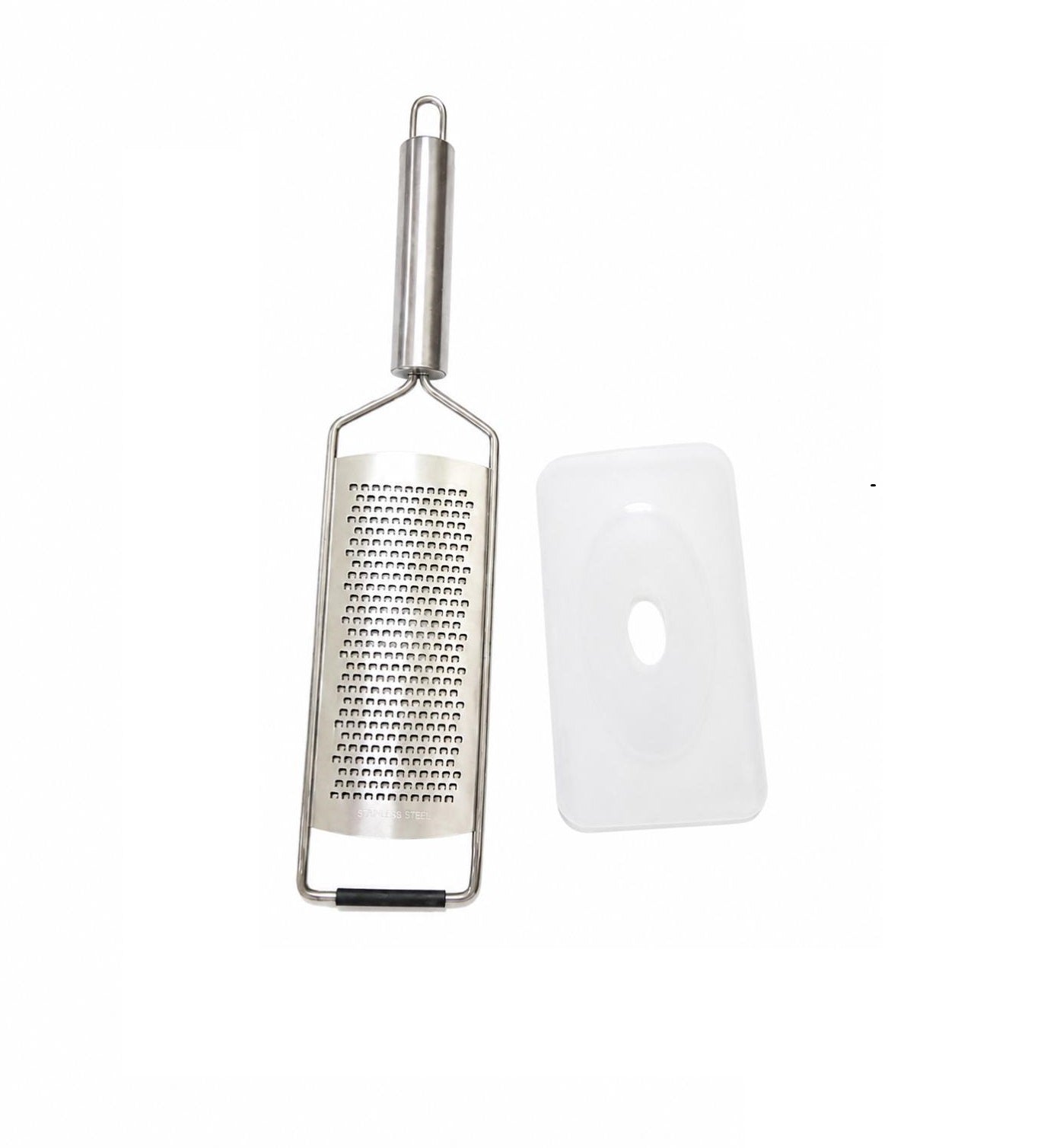 Razatoare profesionala tip raspa din inox pentru citrice, branzeturi și ciocolata, cu protectie inclusa și maner ergonomic, Blokker