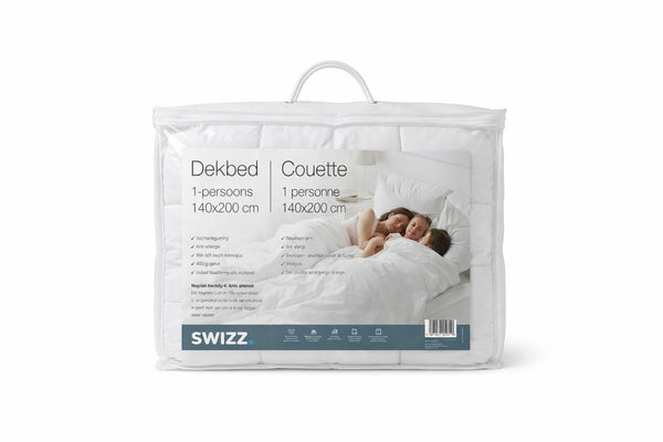 Pilota swizz 1 persoana, 140x200 cm, all-season, matlasata si anti-alergica