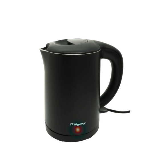 Fierbator electric de apa 1L, inox, mat, Registry, negru, 1000W