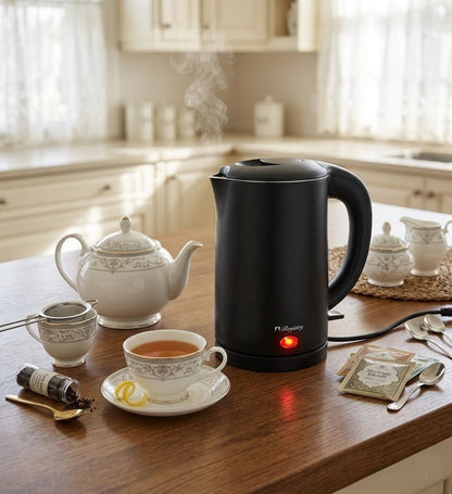 Fierbator electric de apa 1L, inox, mat, Registry, negru, 1000W