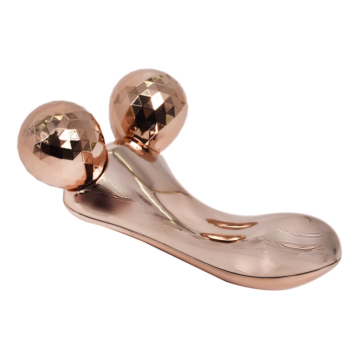 Aparat masaj corporal/ facial antirid - lifting, stimulare microcirculatie, tip rola, 15 cm, design 3D, Peach Beauty