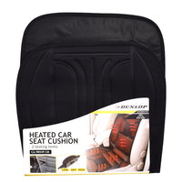 Husa incalzire in scaun, Dunlop, cu telecomanda si doua trepte de incalzire, culoare neagra