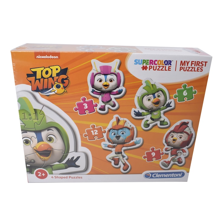 Puzzle copii, 4 in 1, 30 de piese, supercolorat, cu personajele nickelodeon top wing, 08166