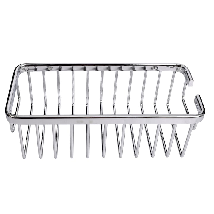 Etajera pentru baie din aluminiu cromat AIX, dreptunghi, fara kit montaj, 1 raft, 30 x 8.7 x 14.7 cm, 47210