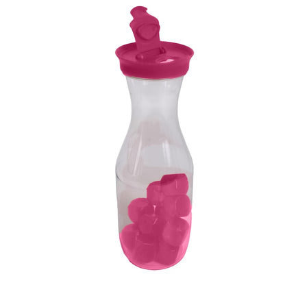 Carafa din plastic, Lowenthal, Accesoriu cuburi gheata, 1L - roz