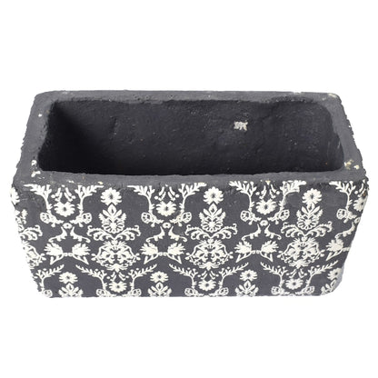 Ghiveci decorativ, negru cu alb, 20 x 9.5 cm, Ghihada, 80040