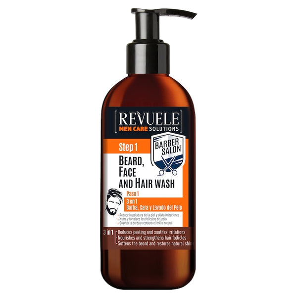 Gel de curatare 3 in 1 Revuele pentru barba, fata si par, 300 ml