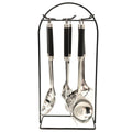 Set 7 ustensile bucatarie, cu suport de agatare, 18.5 cm x 11 cm x 39.3 cm, otel inoxidabil, 05024
