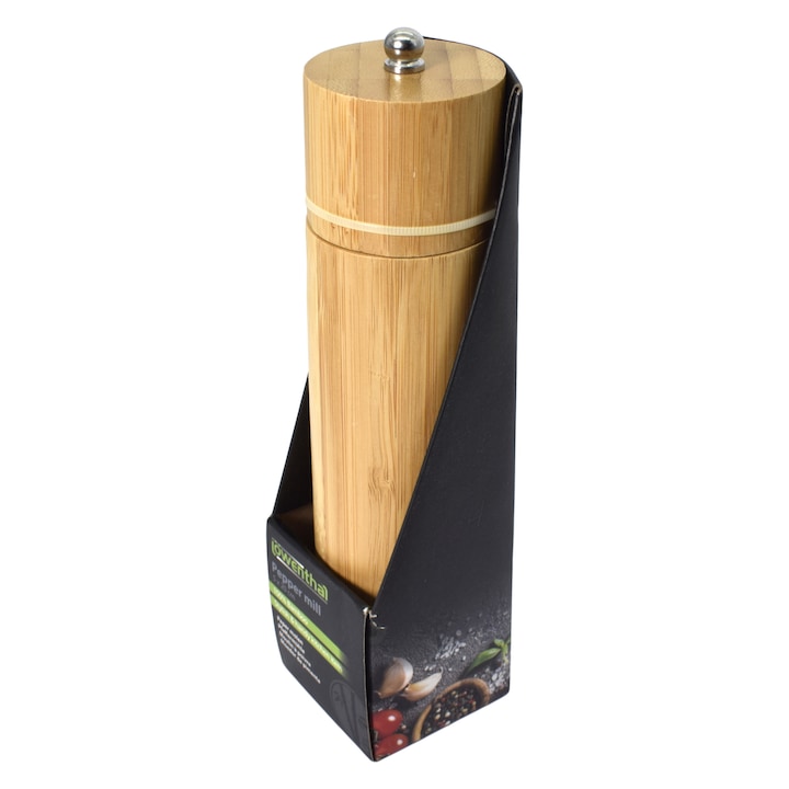 Rasnita manuala, pentru piper, 5 x 20 cm, din bambus, Lowenthal, 807384