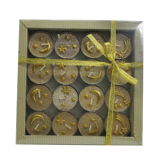 Set 16 lumanari, Pastila Stele si Luna, Kcb, 61479