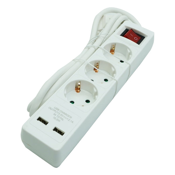 Prelungitor 3 prize si usb, 1.5m, 3500w, Benson, 24771