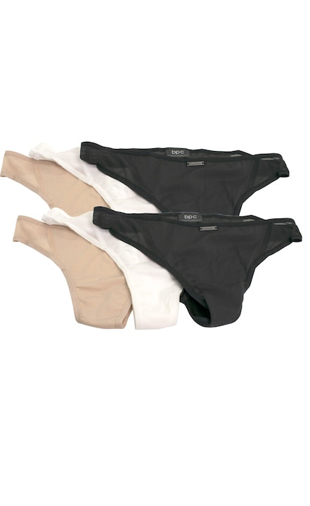 Set 6 chiloti tanga, Bonprix Collection, bej, negru, alb, marime XL 4833MIXXL