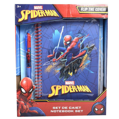 Set caiet cu pix cu 4 culori SpiderMan, 28 x 23 x 5 cm, 59443