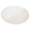 Farfurie intinsa, 25.5 cm diametru, din portelan, culoare alb si roz, 82391