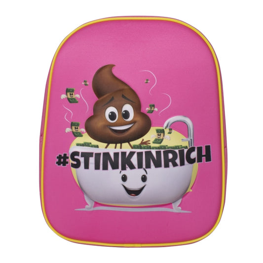 Ghiozdan personalizat model stinkirich, culoare roz, pentru copii, 1 compartiment mare, 4455PK