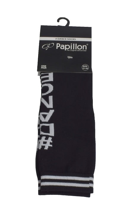 Sosete lungi, dama, imprimeu Danc Papilon, negru, marimea 31-34,4739Blk