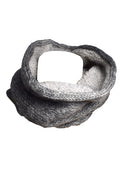 Fular circular, celio, cu blana, culoare gri