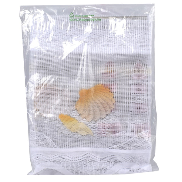 Perdea geam, cu broderie far maritim, 58 x 90 cm, 8191WH