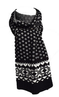 Fular lana, celio, model xmas, negru, 180 x 26 cm