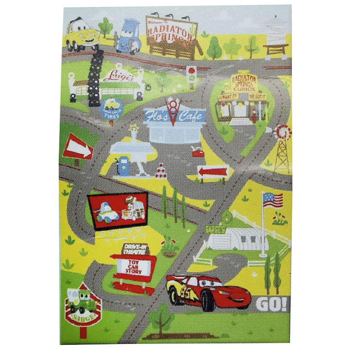 Covor pentru camera copilului, Disney Cars, 150 cm x 100 cm, verde, 1493gr