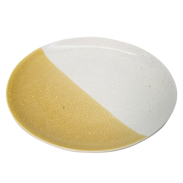 Farfurie intinsa, 25.5 cm diametru, din portelan, culoare alb si maroniu, 82360