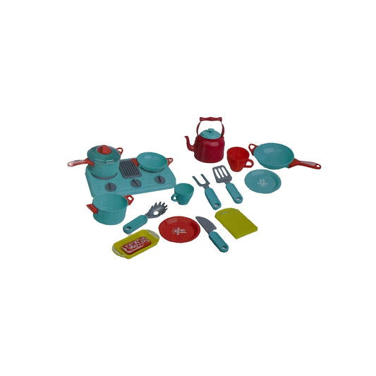 Set de joaca pentru bucatarie, pentru copii, cu 18 piese si condimente, 85408