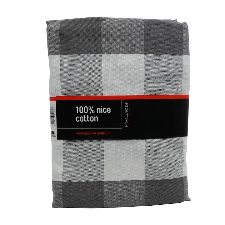 Sort bucatarie din bumbac in carouri, 70x90 cm, gri cu alb, Cook, 1464Gy/Wh