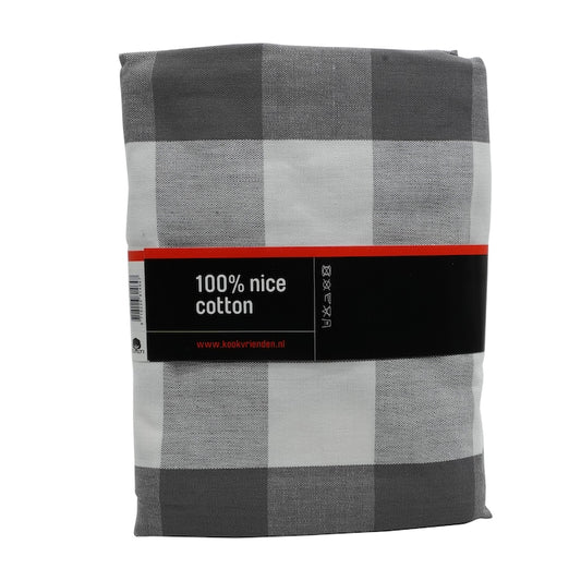 Sort bucatarie din bumbac in carouri, 70x90 cm, gri cu alb, Cook, 1464Gy/Wh