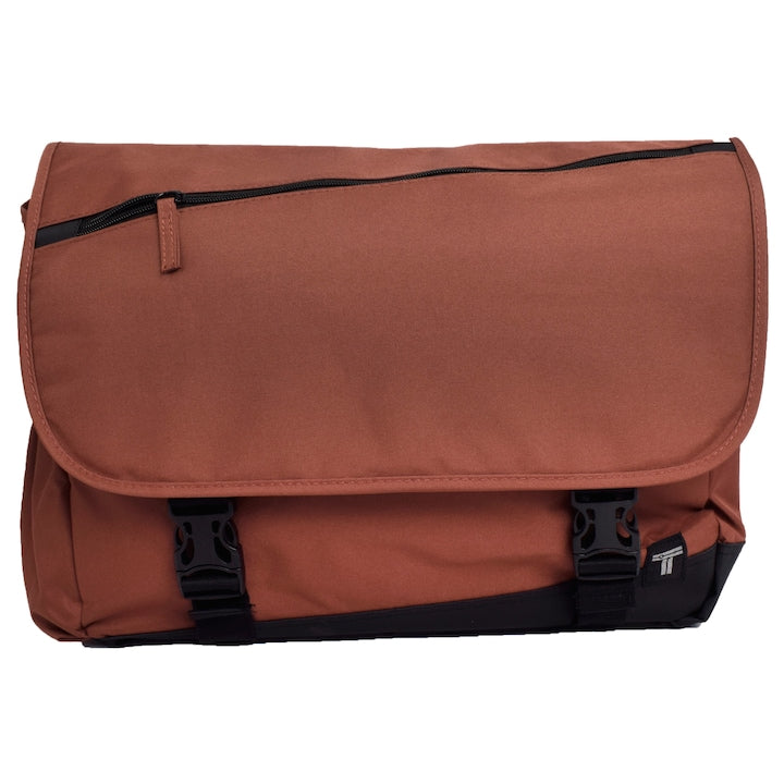 Geanta de umar pentru laptop, GermagTrend, potrivire laptop pana la 15.6", caramiziu