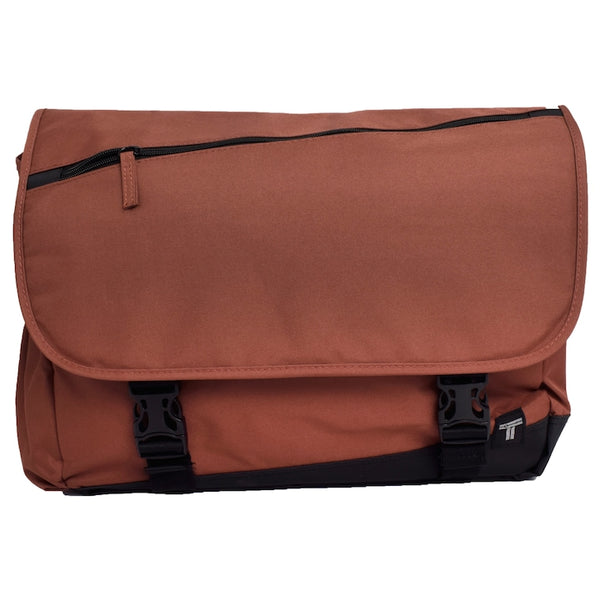 Geanta de umar pentru laptop, GermagTrend, potrivire laptop pana la 15.6", caramiziu