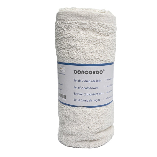 Set prosop baie Concordo bumbac, 40 x 60 cm + 50 x 100 cm, alb