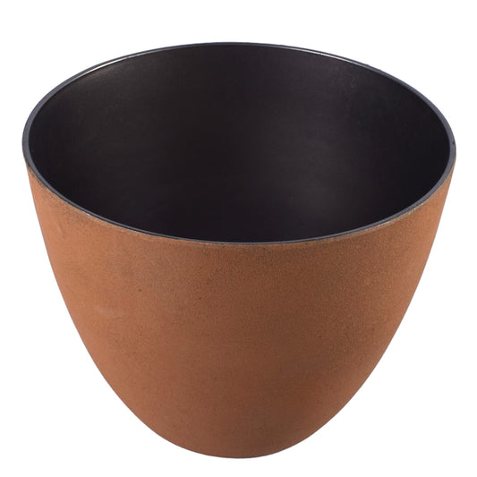 Ghiveci decorativ pentru flori, rotund, maro, capacitate 4l, 21x18 cm, 78967