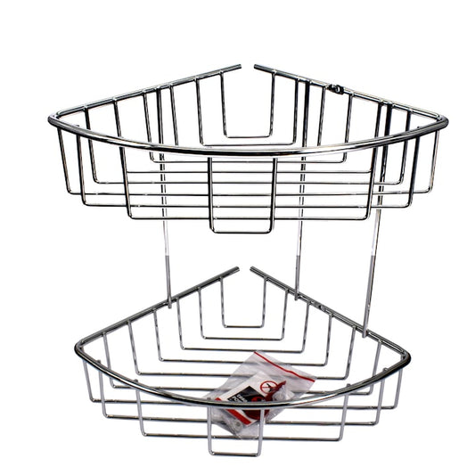 Etajera dubla pentru baie, aluminiu cromat, Tesa BAATH, fara kit montaj 203 x 275 x 205 mm, 47265